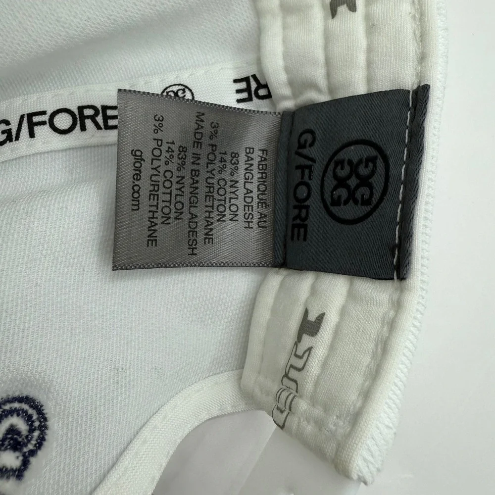 G FORE Men‎ White Flexfit 110 Baseball Cap with California LA Bear Heart Logo OS